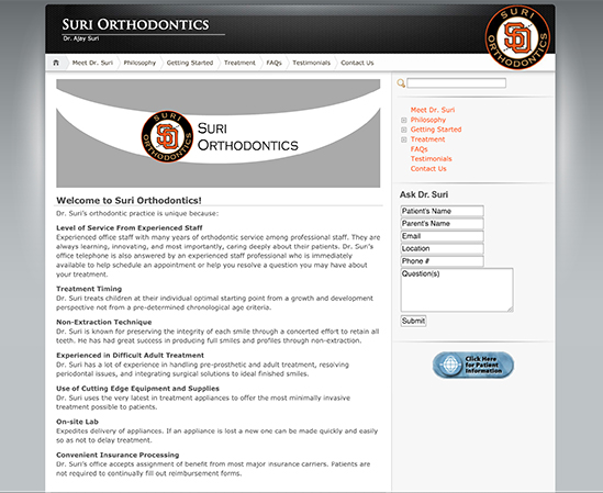 Suri Orthodontics — Website
